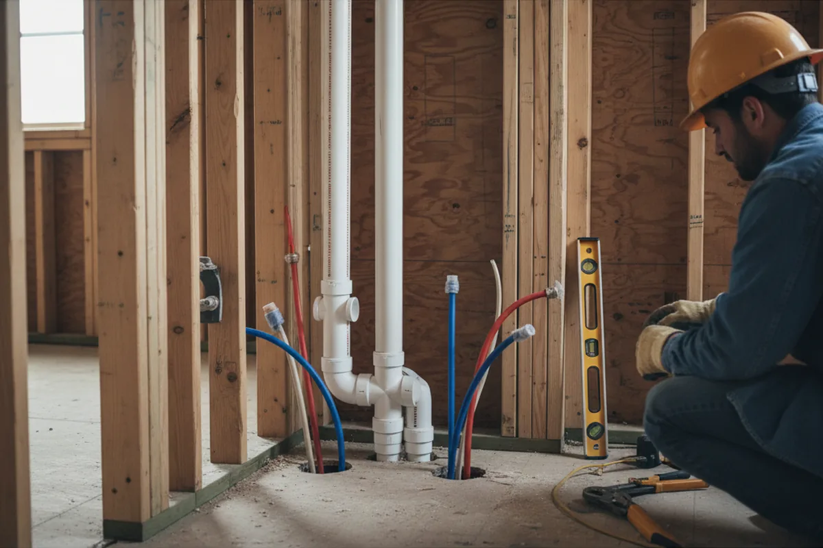 Drain and supply rough-in during Toilet Repair and Installation in Branchville